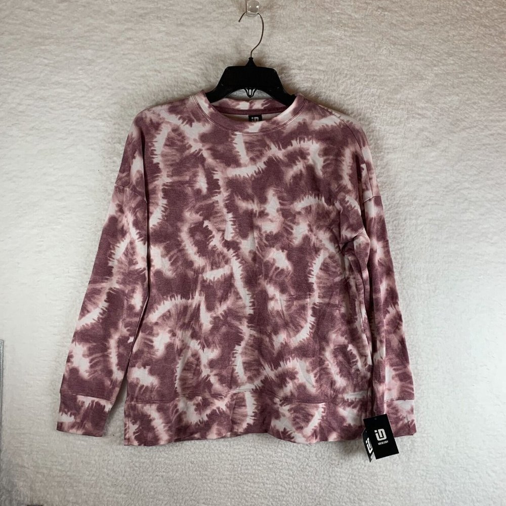 Ideology Shirt Women's XS Purple Tie Dye Stretch Crew Neck Long Sleeve 7702